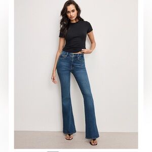 Good American Dark Blue Flare Jeans